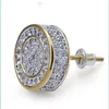 Kolczyki modowe na męskie mrożone złoto Sier Diamond Rock Punk Round Wedding 362 Q2 Drop dostawa biżuteria Dhqi2
