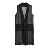 Damestanks Camis extra grote dunne chiffon mouwloos vest vrouwelijk zomer lang casual losse jas lente zwarte slanke S-3xlwomen's