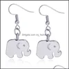 Dangle Chandelier 19X14Mm Alloy Elephant Drop Earrings For Women Ladies Gold Sier Ear Hook Fashion Delivery Jewelry Otygm