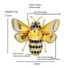 Broches Wulibaby abeille de luxe pour femmes hommes zircon cubique insectes bureau fête broche broches cadeaux