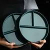 Plates Compartment Plate For Round Plastic Dinner Dinnerware Dining Serving Dishes Cake Salad Kitchen Useful