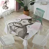 Table Cloth Animal Love Retro Waterproof Tablecloth Rectangular Dining Coffee Mat For Kitchen Living Room