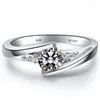 Nieuwe cluster ringen echt wit goud Au585 Ring Mooi ontwerp 0.5ct Fijn diamanten bruiloft Belofte cadeau voor moeder