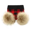 Berets Baby Children Beanie Hat Autumn Winter Stretchy Cotton Toddler Cap Double Fur Ball Top Boys Girls Spring Warm Solid Striated