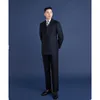 Ternos masculinos Blazers de alta qualidade homens personalizados de 2 peças de cor sólida calça de peito duplo Blazer Business Business Business Daily Tailo
