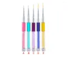 Nagelkit kit borste färgborstar manikyr foder penna ritning tillbehör diy dekoration tillbehör naglar pennor för salong gyllene