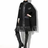 Women's Trench Coats Winter Coat Women Clothes Korean Fashion Tassel Turtleneck Long Sleeveless Single Breasted Windbreaker LRY237