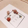 Boucles d'oreilles en peluche flore fleur de cerise rouge exquise étalon pour femmes engagement de mariage bijoux cadeau lustre