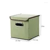 Förvaringslådor fällbara fyrkantiga bomullslinnklädlåda Stor garderob Rektangel Bin Organiser med täckbar behållare