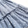 Повседневные платья без рукавов летние платья Женщины Dot Print Blue Slim Slim Sunress Sunress Fashion Ruffles Black Mini Elegant Vestios 2023