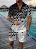 Herrspårar Summer European och American Short Sleeved Shorts Two-Piece Sports Leisure Suit Men Clothesmen's