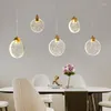 Pendelleuchten, moderne LED-Leuchten, nordische runde Kristall-Kronleuchter, Persönlichkeit, Bar, Restaurant, Wohnzimmer, goldenes Dekor, Hängelampe