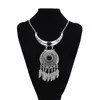 Pendentif Colliers Bohême Gypsy Plume Gland Collier Rond Argent Vintage Dames Personnalité Acrylique Pierre Bijoux