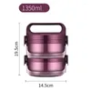 Dinnerware Sets 2-3 Layer Leak-proof Student School Japanese Style Bento Box Set Portable Travel Thermal Stainless Steel Lunch Container Kid