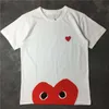 Модная мужская футболка дизайнер наполовину красное сердце рубашка повседневная женские рубашки высокие Quanlity Tshirts Хлопко