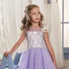 Sukienki dziewczynki hi niski lato pierwszy sukienka druhna impreza ubrania dla dzieci dla dziewcząt kostiumy vestidos księżniczka suknia ślubna liliowa koronka
