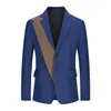 Men's Suits & Blazers Men Blazer 2023 Oversize Splicing Business Casual Slim Fit Suit Jacket Male Boys Coat