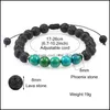 Kralen strengen 8 mm lava rotssteen kralen armband essentiële olie diffuser elastisch gevlochten touw tijger oog yoga chakra mannen braceletz dr dh1yw