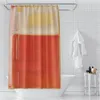 Cortinas de chuveiro Cor de cor personalizada Comparação laranja banheiro banheiro impermeável decoração de casa decoração 3d impressão 211201-24