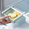 Scatole portaoggetti Scatola per alimenti per frutta da cucina Plastica trasparente Organizzatore per frigorifero Scivolare sotto il ripiano Cassetto Porta cremagliera Frigorifero