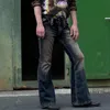 Herren-Jeans, volle Tasche, Schlaghose, Vintage-Stil, Bootcut-Länge, Waschhose, leichte Punk-Hose, Herren, Herren, Herren