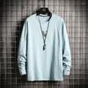 Men's T Shirts Letter Printing V Men Spring T-Shirt Solid Color Casual Long Sleeve Tee Shirt Blouse O-Neck Simple Cotton Undershirt