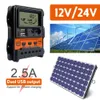 LCD Display Solar Charge Controller PWM 10A 20A 30A 12V 24V Dual USB 5V Uitgangspaneel Laderregelaar