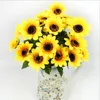 Decorative Flowers & Wreaths Fake Sunflower Artificial 7-head Realistic Lovely Silk Flower