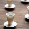 Xícaras pires de 1/2pcs Cerâmica branca Copa mestre xícara de chá de porcelana Conjunto de chá de viagem chinês pequeno com prato