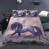 Sängkläder sätter 3D Animal Printed Däcke Cover Set Domineering Galloping Horse Soft 2/3pcs Polyester Quilt Covers med örngott