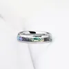 Wedding Rings Bohemia Style Alliance Of Tungsten Engagement Dome Band For Woman Man 5mm/6mm Width Inlay Colorful ShellsWedding