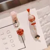 Boucles d'oreilles en peluche flore fleur de cerise rouge exquise étalon pour femmes engagement de mariage bijoux cadeau lustre