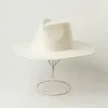 Chapéus largos e fedora lã chapéu de tamanho grande 9,5 cm homens e mulheres rasos e mulheres adoram o topo jazz selvagem feltro