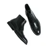 Botas masculinas marrom bloco curto com cadarço bico quadrado homem de negócios tornozelo botas de homem
