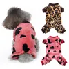 Vêtements pour chiens chaud doux imprimé léopard pyjamas dessin animé vêtements pour animaux de compagnie manteau Costume Yorkshire Chihuahua vêtements petit chiot