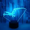 Tafellampen pterosaur 3d night deco kleurrijke touch led visuele bureaulamp cadeau sfeer stereo