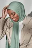 Abbigliamento etnico JTVOVO 2023 Donne Musulmane Tinta Unita Jersey Hijab Cotone Mercerizzato Traspirante Sciarpa Avvolgente Foulard Turbante Velo Islamico