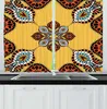 Rideau moutarde Orange bleu noir Paisley cuisine rideaux Design créatif fleur motif Nature illustration impression pour café