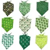 Vêtements pour chiens 9 pièces ST Patrick's Day Bandana trèfle fournitures pour animaux de compagnie accessoires vert Bandanas écharpe petit chat chiot