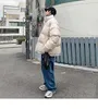 Piumino da uomo Piumino invernale Marchio di moda Corto in pelle Pu In versione coreana Colletto in piedi caldo spesso sciolto selvaggio trapuntato