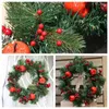 Christmas Decorations 1pcs Festival Wreath With Red Apple And Berries Decorative Hanging Garland For Holiday Front Door Wall Window Decor F