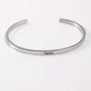 Bangle roestvrij staal gegraveerd positief inspirerend citaat open manchet mantra armbanden voor vrouwencadeau