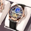 Montres-bracelets Top montre pour hommes automatique qualité mécanique Tourbillon romain étanche en cuir hommes 2023 montres-braceletsmontres-bracelets