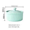 Bowls Ceramic Baking Bowl With Lid Pudding Roast Steamed Egg Household Creative Baked Rice Small