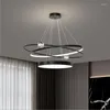 Lustres Salle À Manger Lampe Moderne Minimaliste Creative Personnalité Anneau Lustre Lumière De Luxe Nordique Bar Comptoir LED T