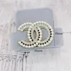 Designer Fashion Brooch Double Letters Pins Brooches Women Gold Sier Plated Unisex Crysatl Pearl Rhinestone Broche Suit Pin Men