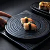 プレートヨーロッパスタイルのセラミックプレートホームディナー料理レストランステーキ寿司リビングルームフルーツキルンは青くなります
