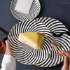 Plattor Tabelleriser geometriska mönster 6/8/10 tum keramisk middagsplatta skål porslin dessert servis tårta