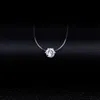 Подвесные ожерелья мода Cz Choker Collece Invisible Transparent Rishing Line циркона серебряный цвет для женщин -ювелирных изделий