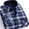 Mens Casual Shirts Men Plaid Flannel Shirt Jacket Cotton Padded Fleece Lined Button Down Shirt Winter Warm Thermal Tops Shirt 230114